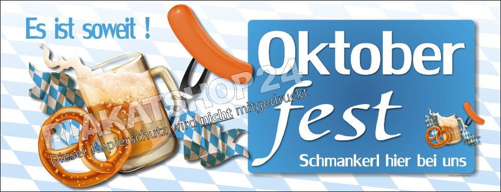 Blau/Weiß - Dekobanner Oktoberfest