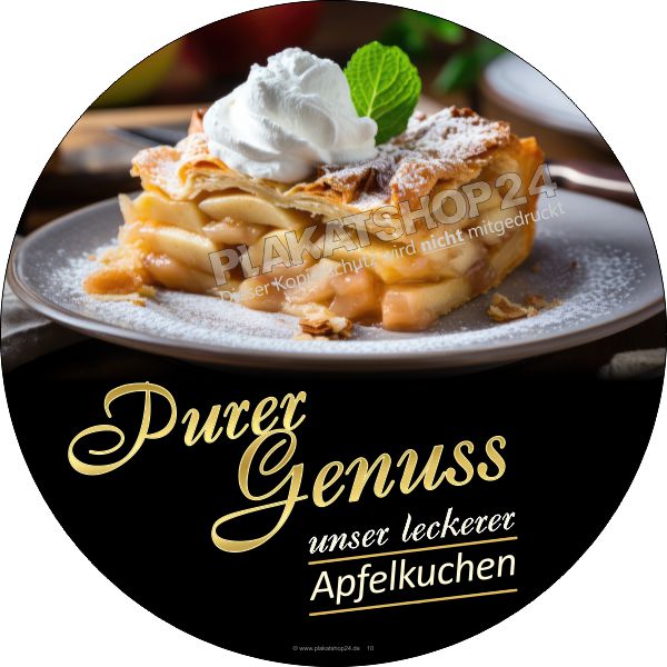 Aufkleber mit Foto köstlicher Apfelkuchen