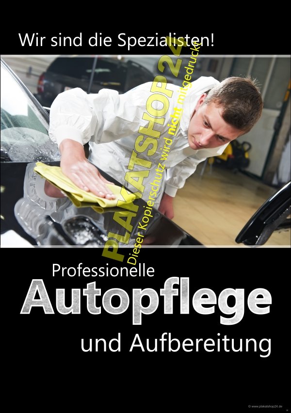 Werbeschild für Autoaufbereitung und Autopflege