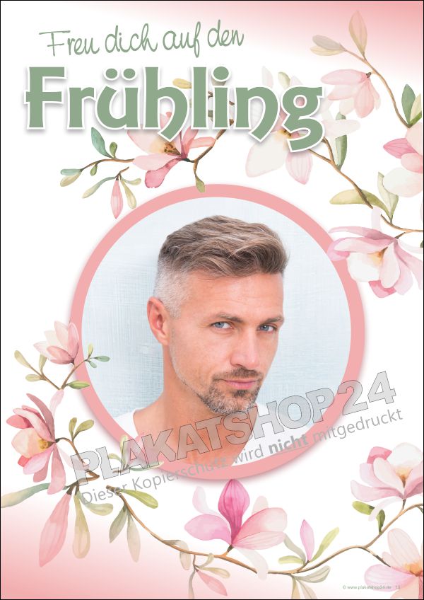 Poster mit Frühlings-Werbung für Friseur