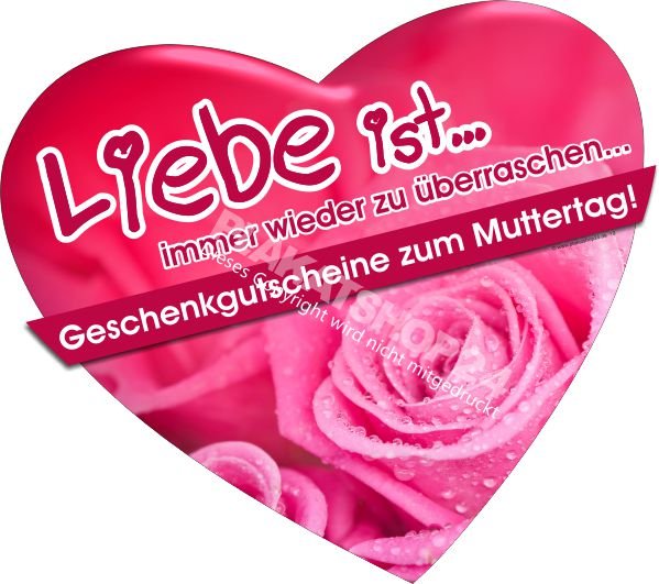 Aufkleber zum Muttertag als Werbung für Muttertags-Geschenkgutscheine