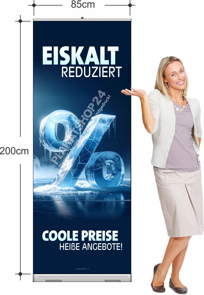 Rollupdisplay Eiskalt reduziert Wintersale Werbung