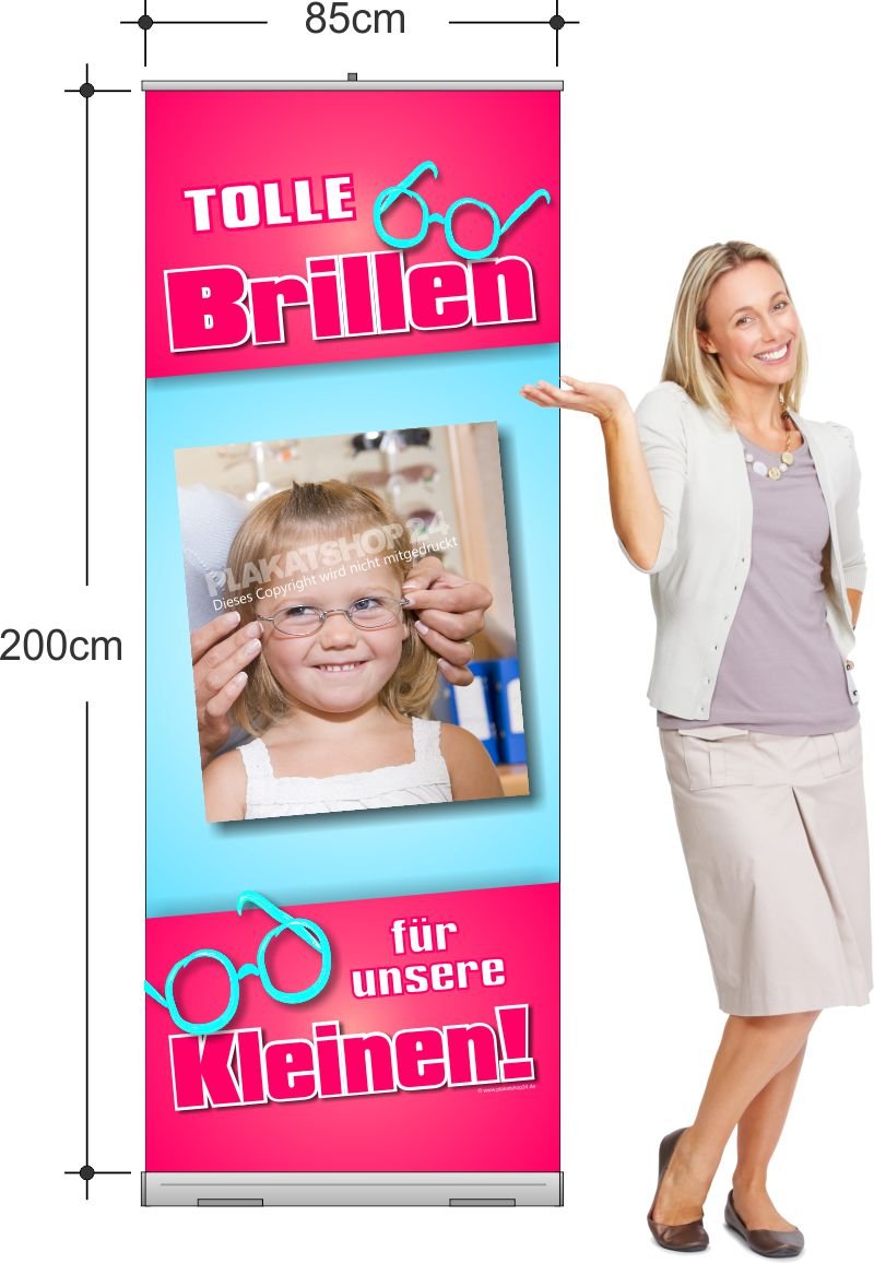 Rollup-Banner für Kinderbrillen-Werbung