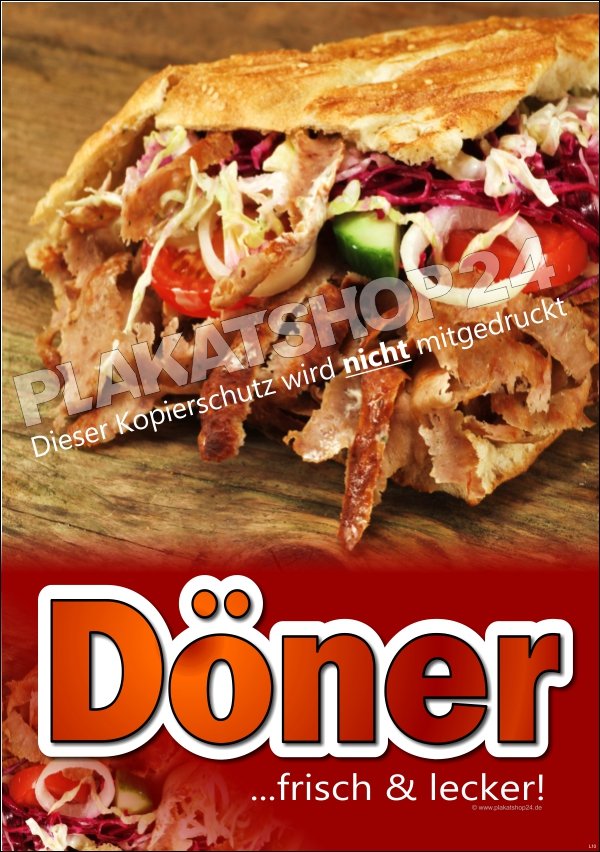Dönerschild (Plakat) für Döner-Reklame
