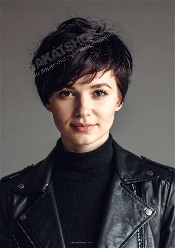 Plakat Schwarze Damen Kurzhaarfrisur