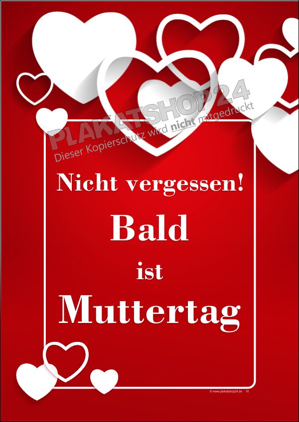 Werbeplakat "Bald ist Muttertag"
