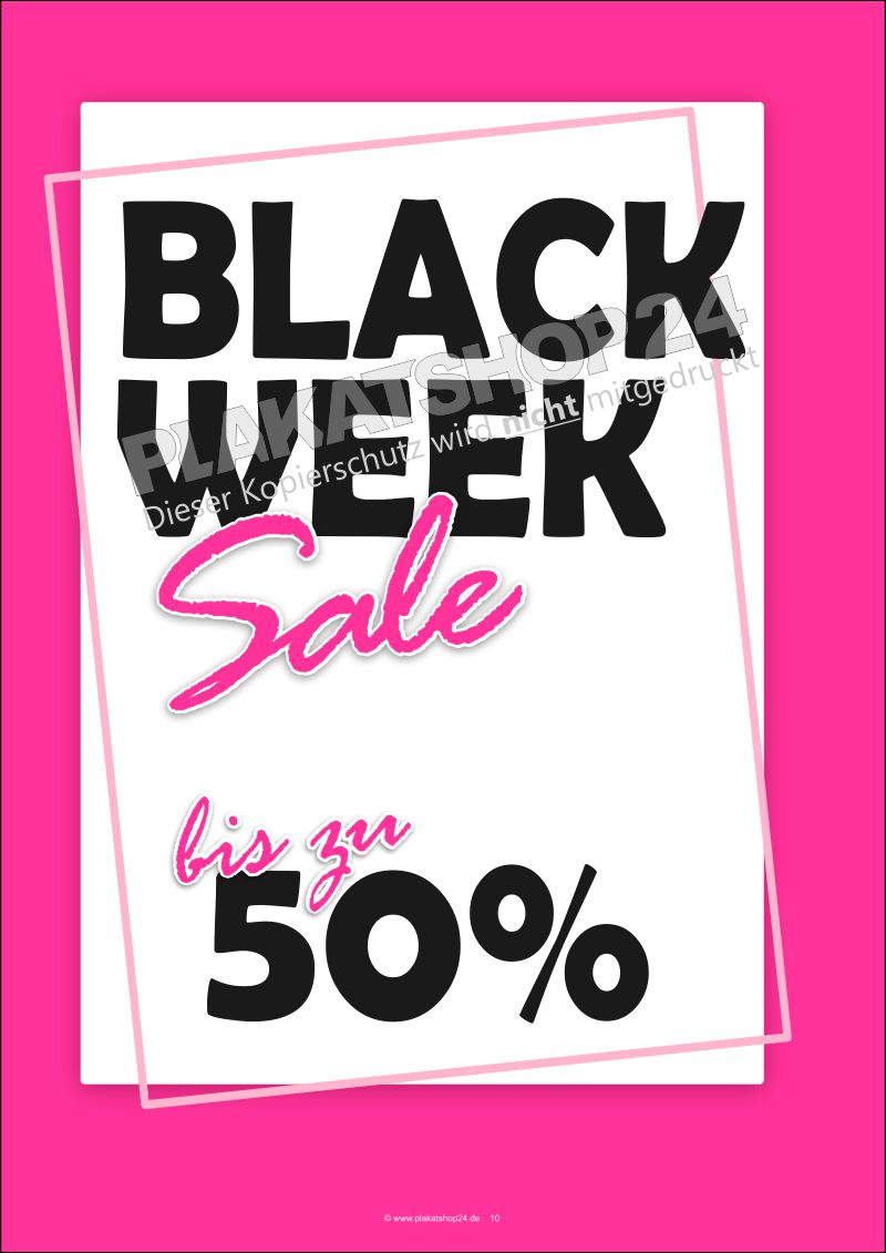 Plakat für den Black Week Sale