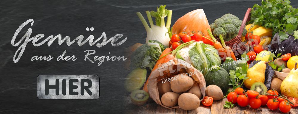 Werbeplane für die Vermarktung von regionalem Gemüse