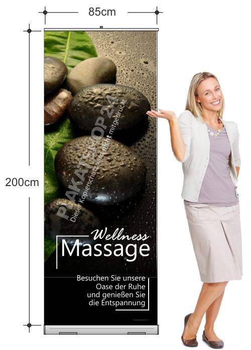 Mobiles Displaysystem für Massagepraxis