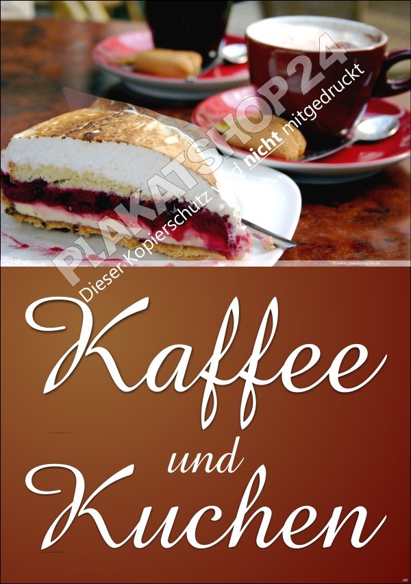 Werbeplakat für Kaffee und Kuchen