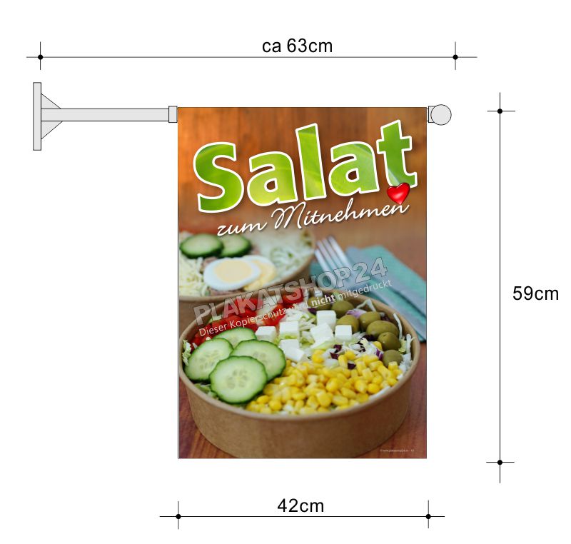 Gastronomiefahne Salat zum Mitnehmen