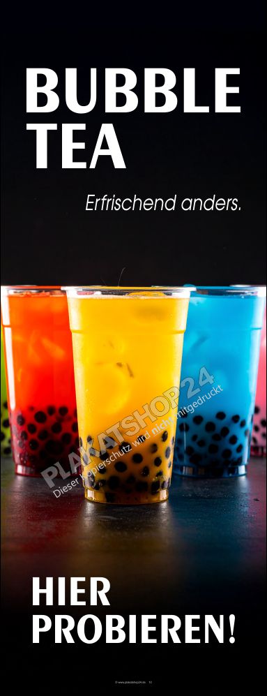 Werbebanner Boba-Drink / Bubble Tea