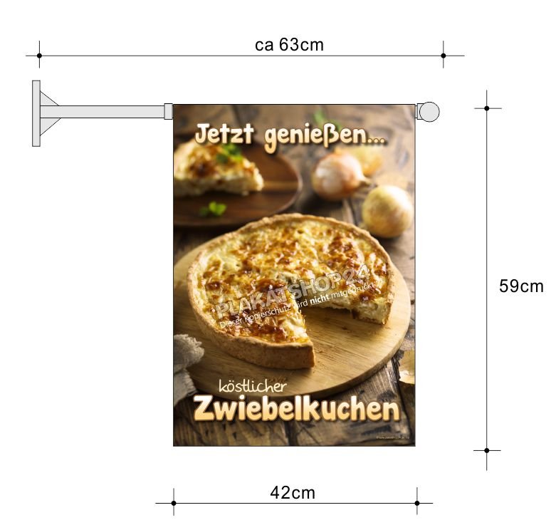 Werbefahne köstlicher Zwiebelkuchen
