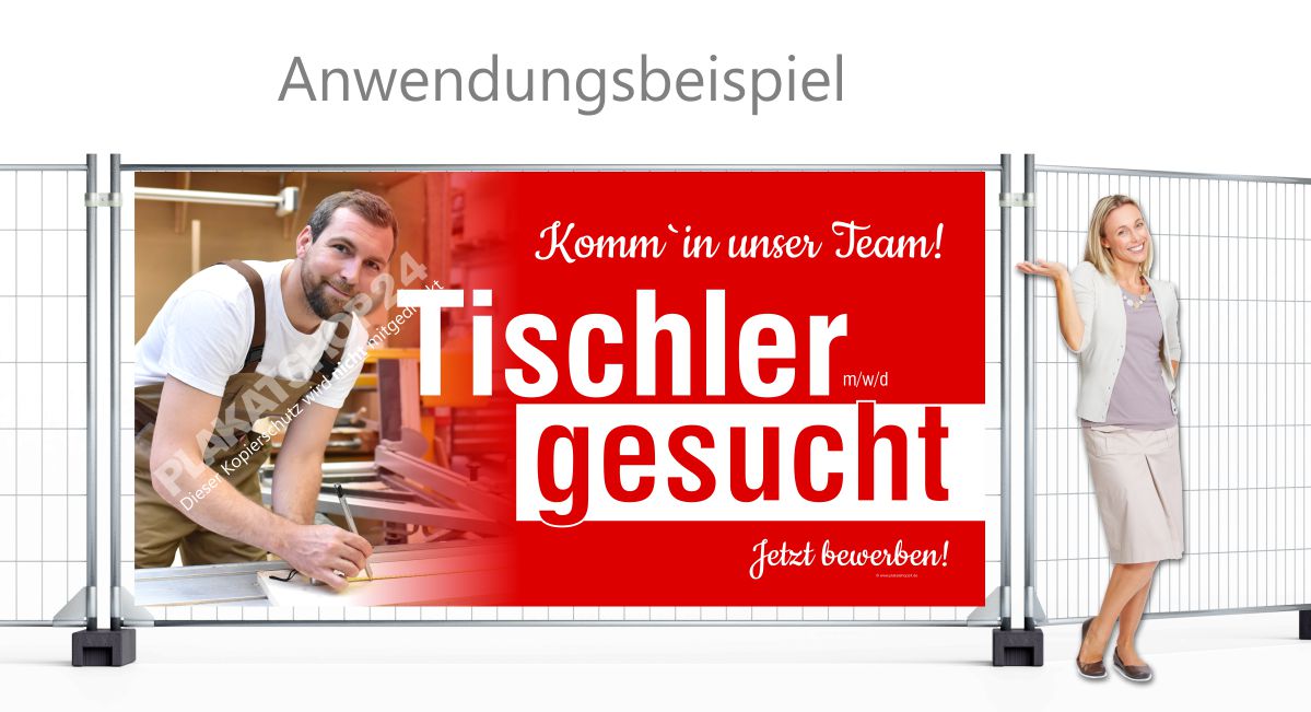 Tischler gesucht - Bauzaunbanner