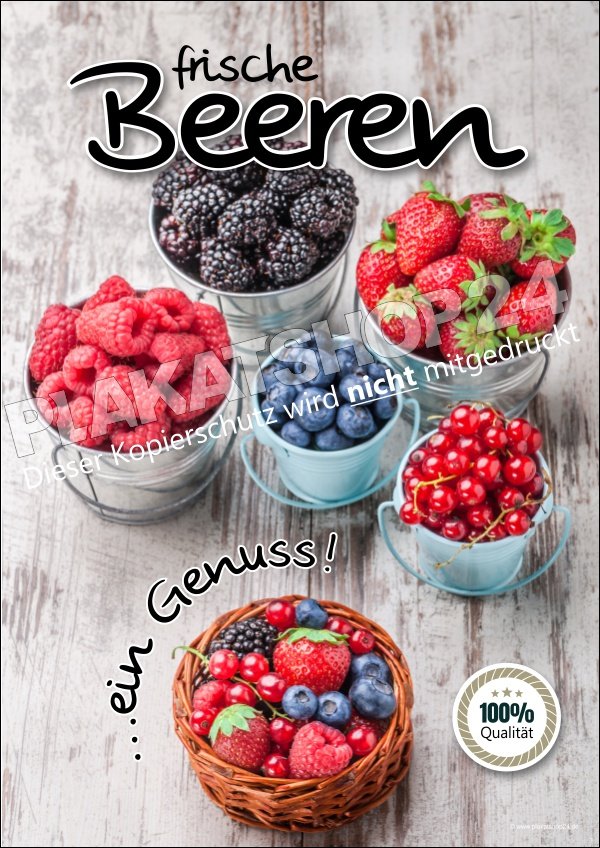 hofladenposter-beeren Schönes Werbeplakat Foto Auswahl Beerenfrüchte