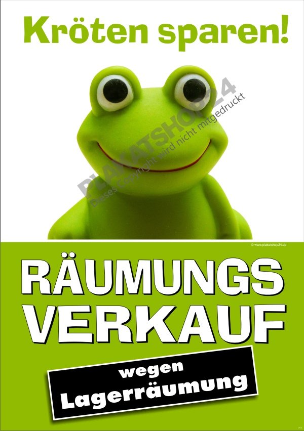 630609a071f43396bba322b34f4737a3 Plakat für Räumungsverkauf wegen Lagerräumung