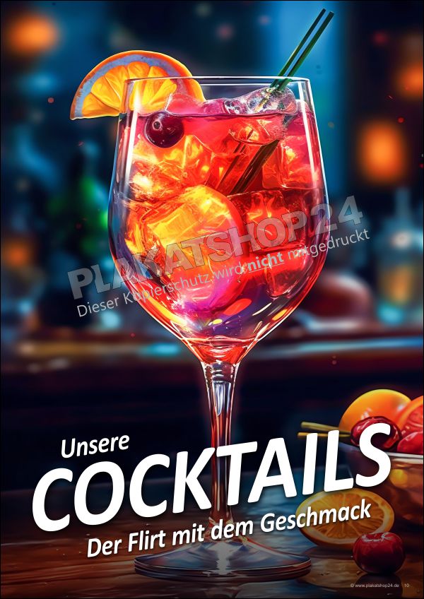 Plakat für mehr Umsatz mit Cocktails Plakat für mehr Umsatz mit Cocktails