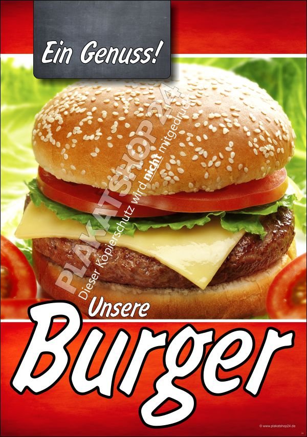 Imbiss-Plakat für Burger-Werbung