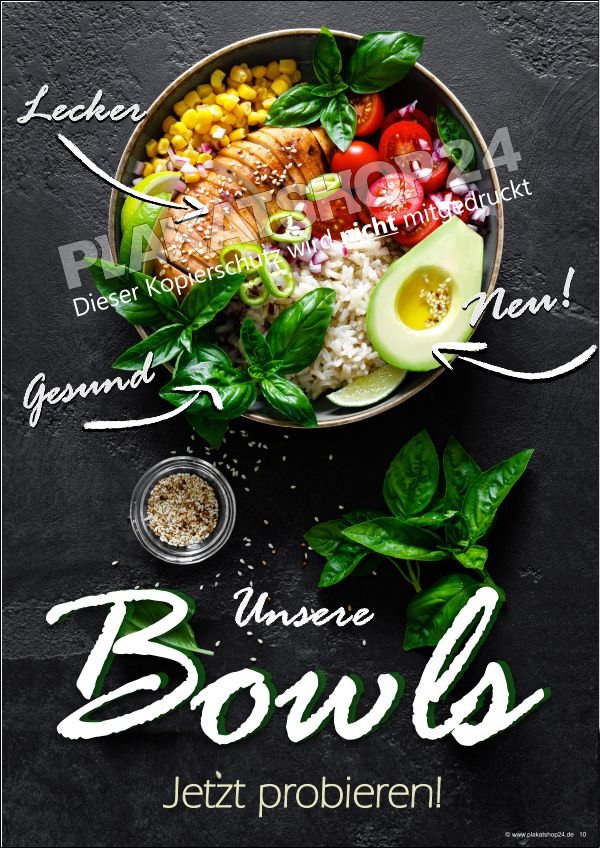 plakat-bowls Plakat Gastrowerbung Bowls