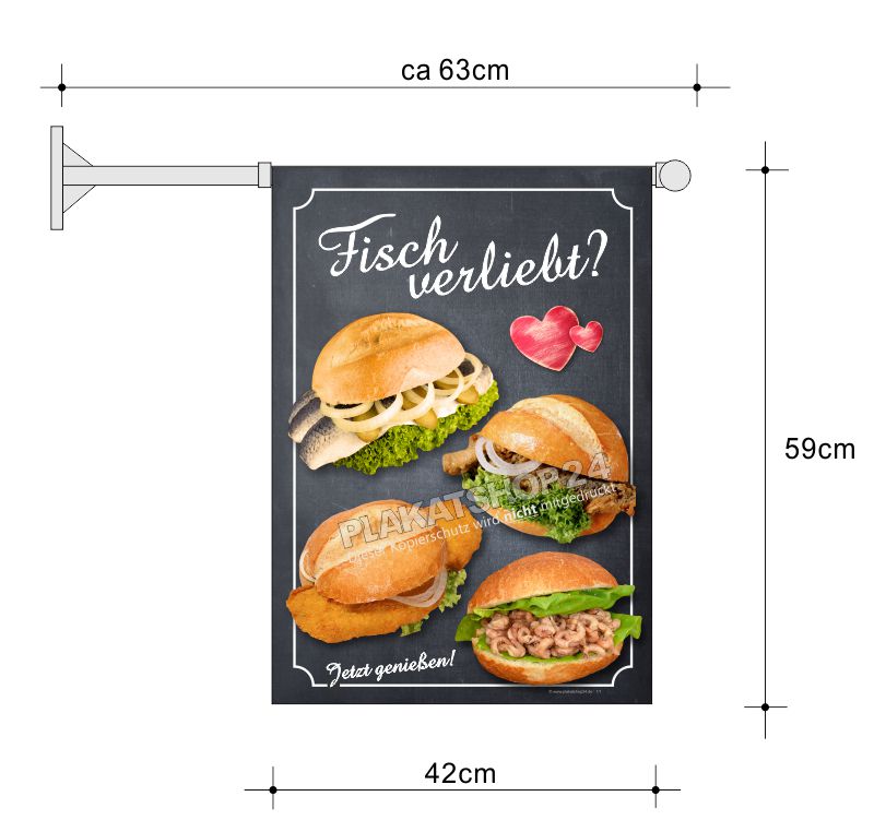 Werbefahne Fischbrötchen für Fisch-Imbiss