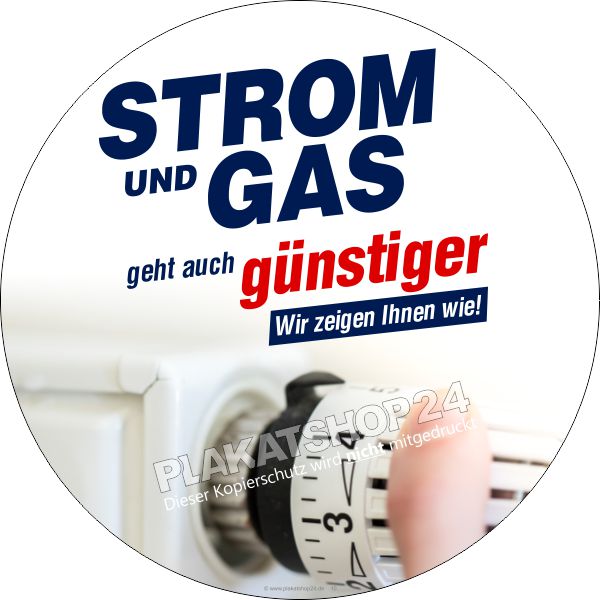 Werbefolie Strom und Gas günstiger