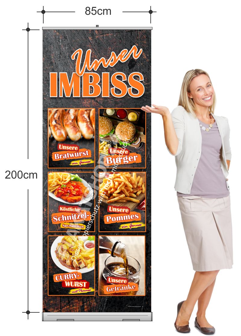 imbiss-rollup-kaufen Rollupbanner für Imbissbetrieb