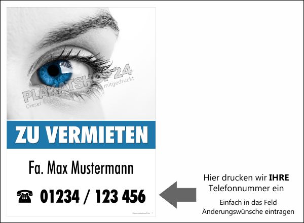 Poster für die Werbung von Vermietung