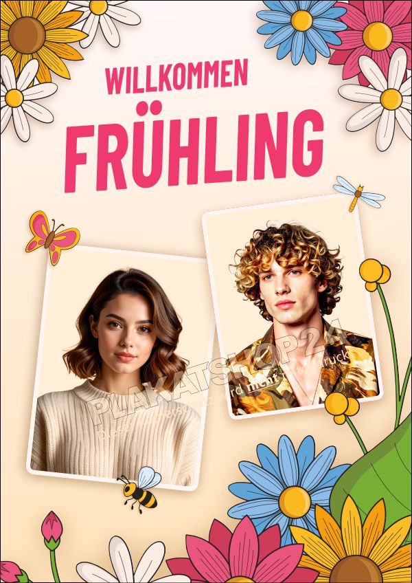 Frisurenplakat Willkommen Frühling