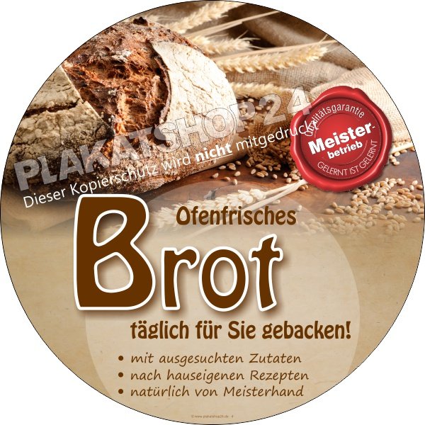 Werbefolie für das Bäckerhandwerk frisches Brot