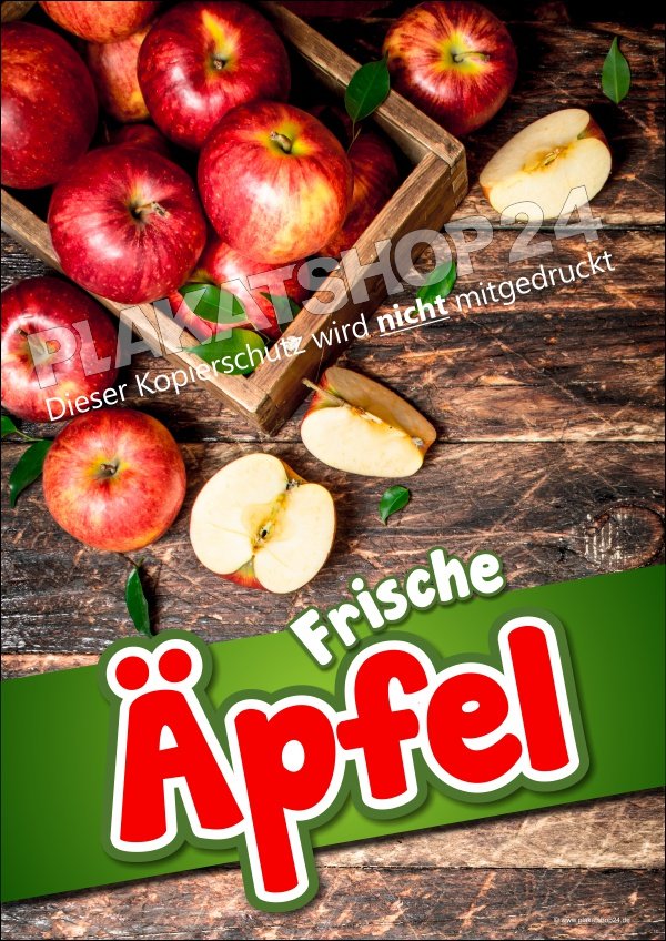 Werbeposter für Obstbauern, Hofladen Äpfel rot