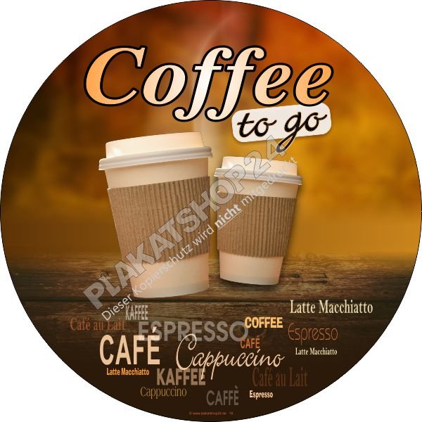 Günstiger Werbeaufkleber für Coffee to go