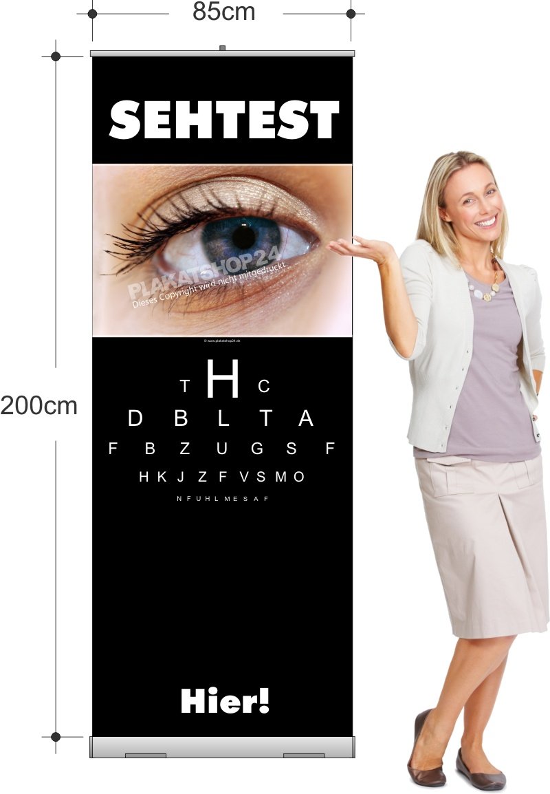 Rollup-Banner für Augenoptiker für Sehtest-Werbung