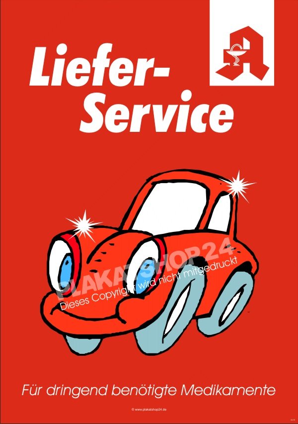 Apothekenplakat zum Thema Lieferservice