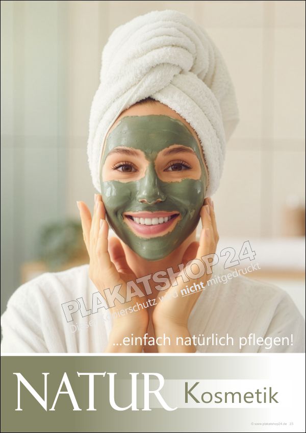 Werbeplakat Naturkosmetik – Wetterfestes Kosmetikstudio Poster für Gehwegaufsteller & Schaufenster