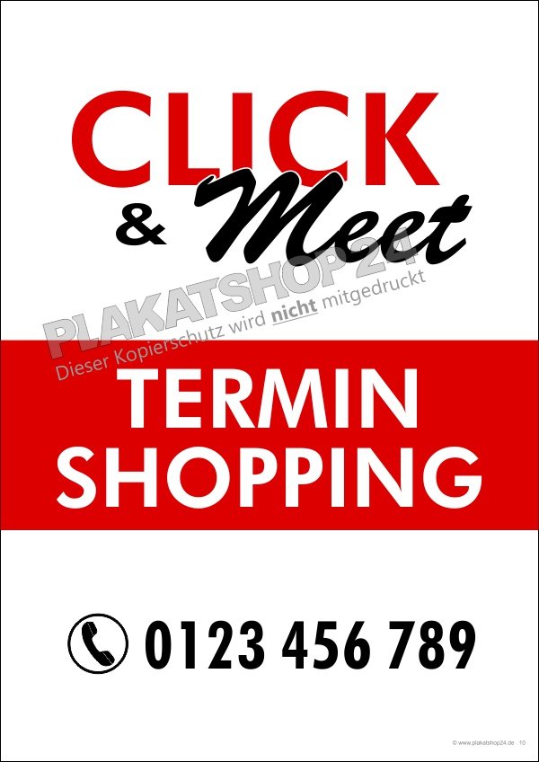 Click & Meet - Werbeposter Terminshopping
