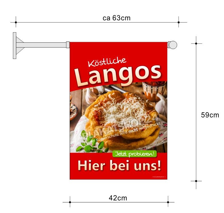 fahne-langos Stockfahne herzhafte Langos