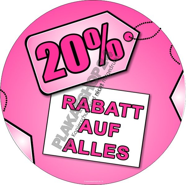 Aktions-Aufkleber 20% Rabatt auf Alles