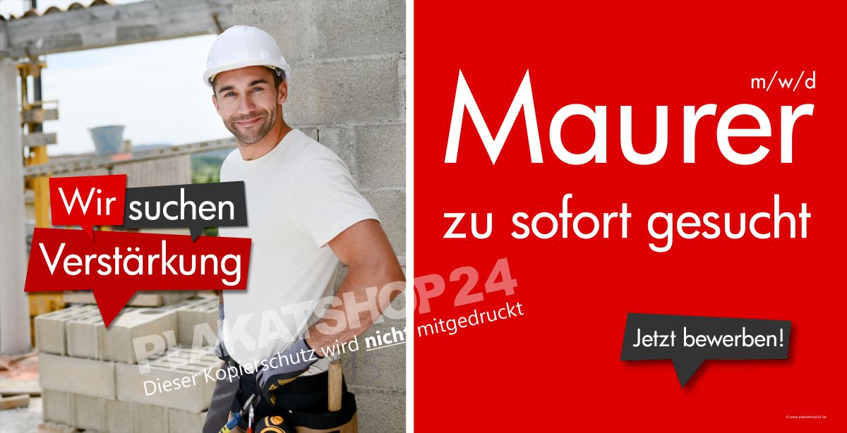 XXL-Banner für Maurer gesucht Werbung