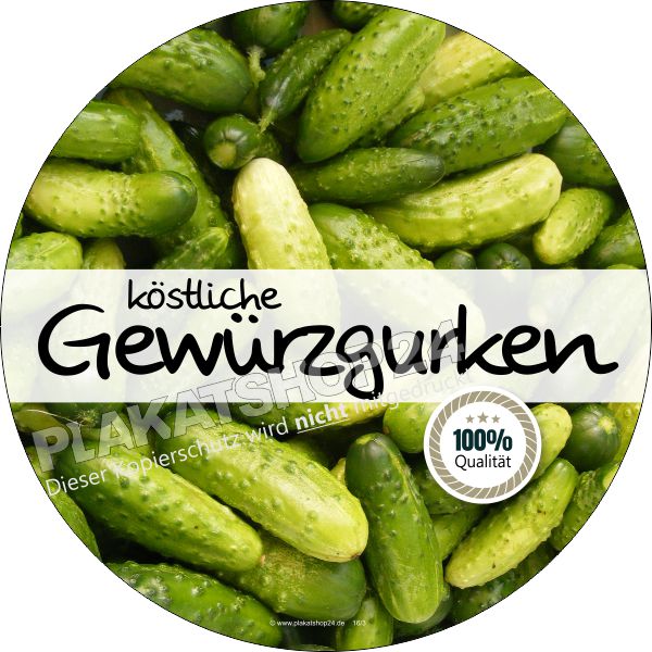 Werbefolie Gewürzgurken zu verkaufen Werbefolie Gewürzgurken zu verkaufen