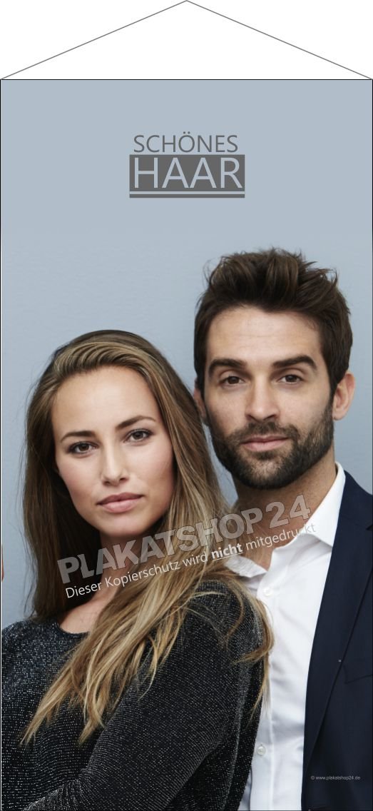 Textilbanner für Damen- und Herrenfrisör