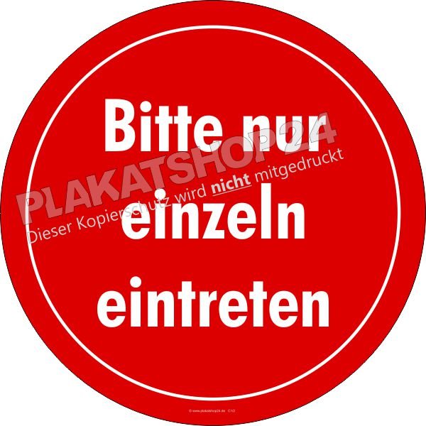 aufkleber-einzeln-eintreten Aufkleber Bitte einzeln eintreten