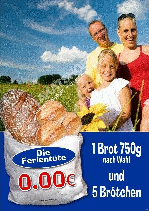 Bäckereiplakat Familientüte