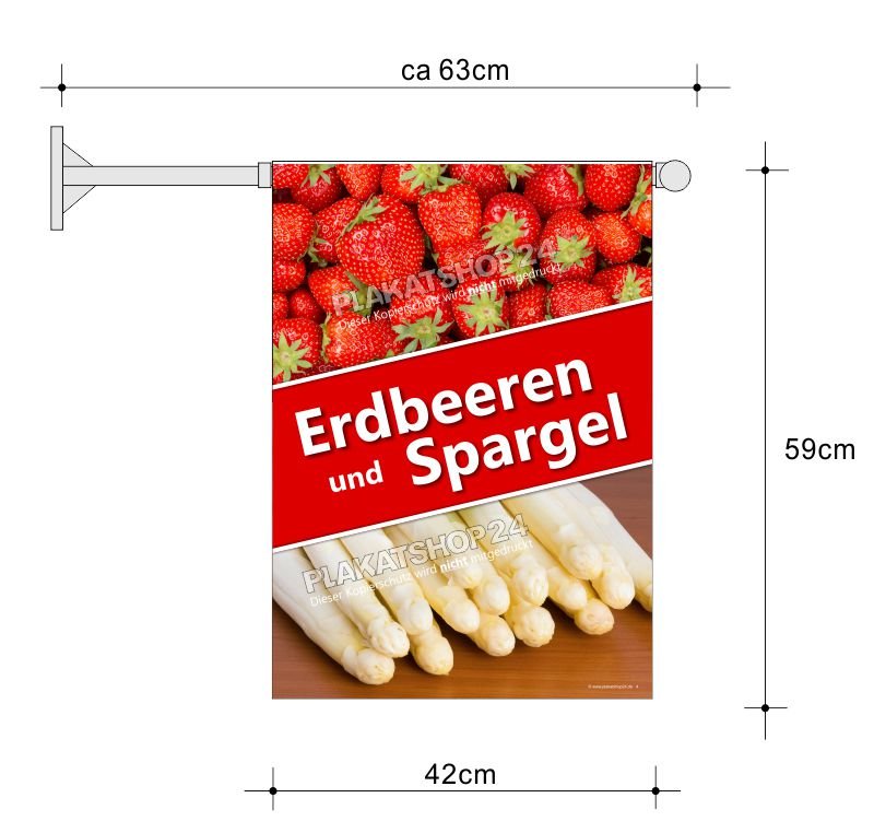 Hofladenfahne Spargelsaison / Erdbeerenverkauf