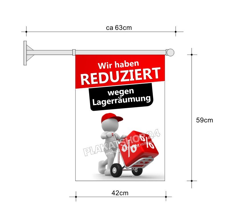 Reduziert-Fahne A2 Reduziert wegen Lagerräumung