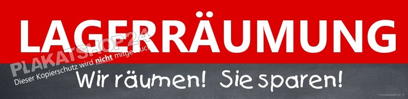 Aufkleber für Werbung zur Lagerräumung