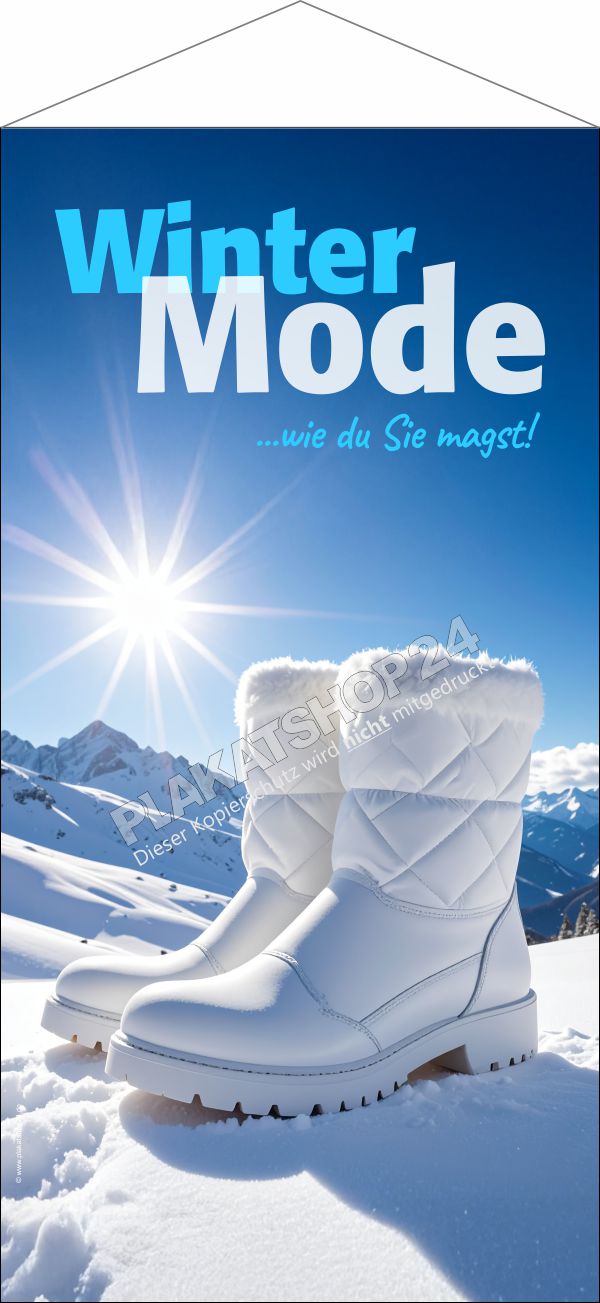 Textilbanner Winter-Schuhmode Werbung Textilbanner Winter-Schuhmode Werbung