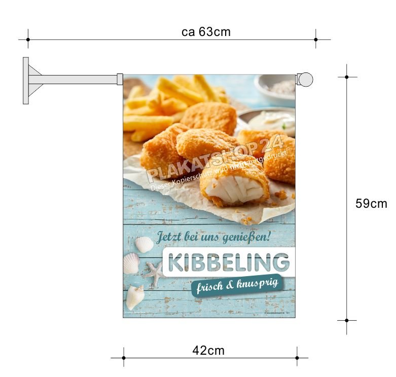 Stockfahne Hier gibts Kibbeling