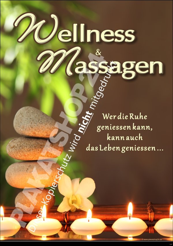 Wellness-Schild (Plakat) für Kundenstopper, Dekoration oder Praxis