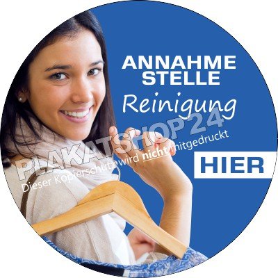 XA8771 Runder Aufkleber für Annahmestelle Reinigung