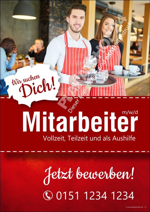 Gastroplakat Mitarbeiter gesucht